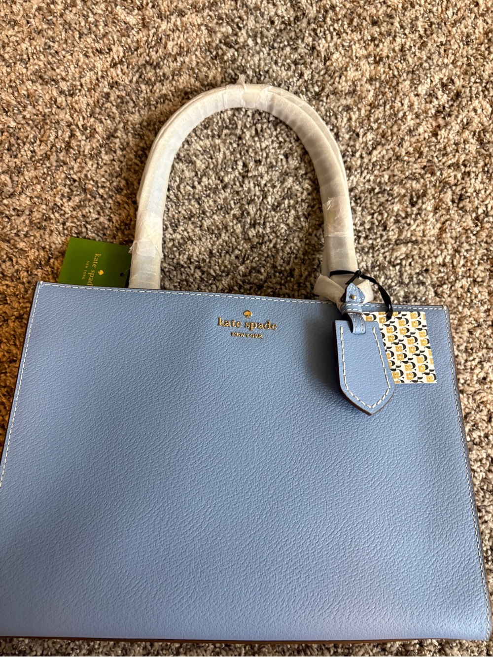 kate spade Pale Blue Structured Leather Tote with Tag